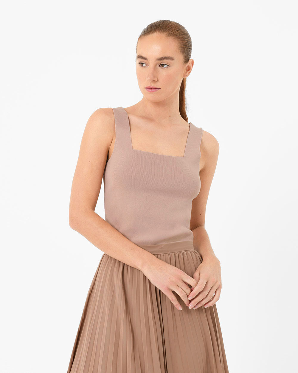 Vivian Square Neck Knit Top