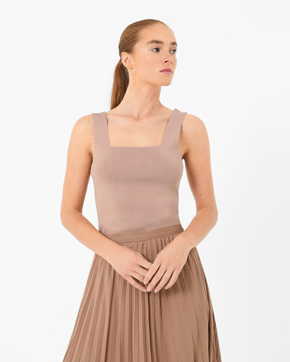 Vivian Square Neck Knit Top