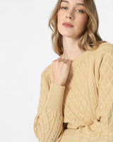 Carolyn Cropped Cable Knit