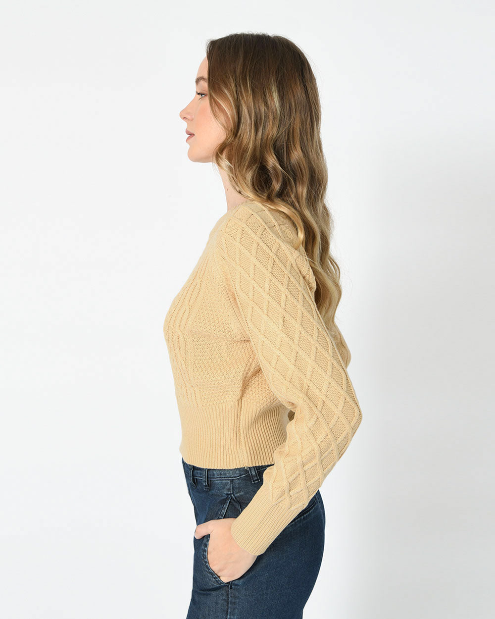 Carolyn Cropped Cable Knit