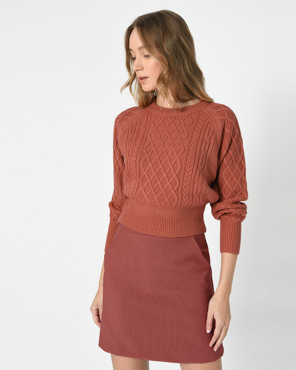 Carolyn Cropped Cable Knit