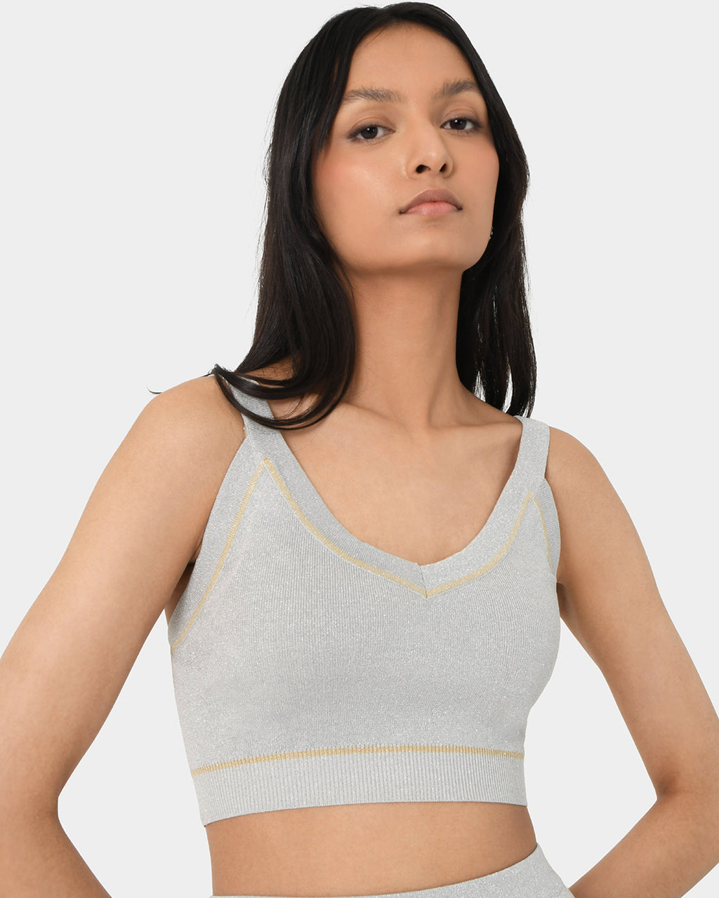 Shay Lurex Knit Bra Top