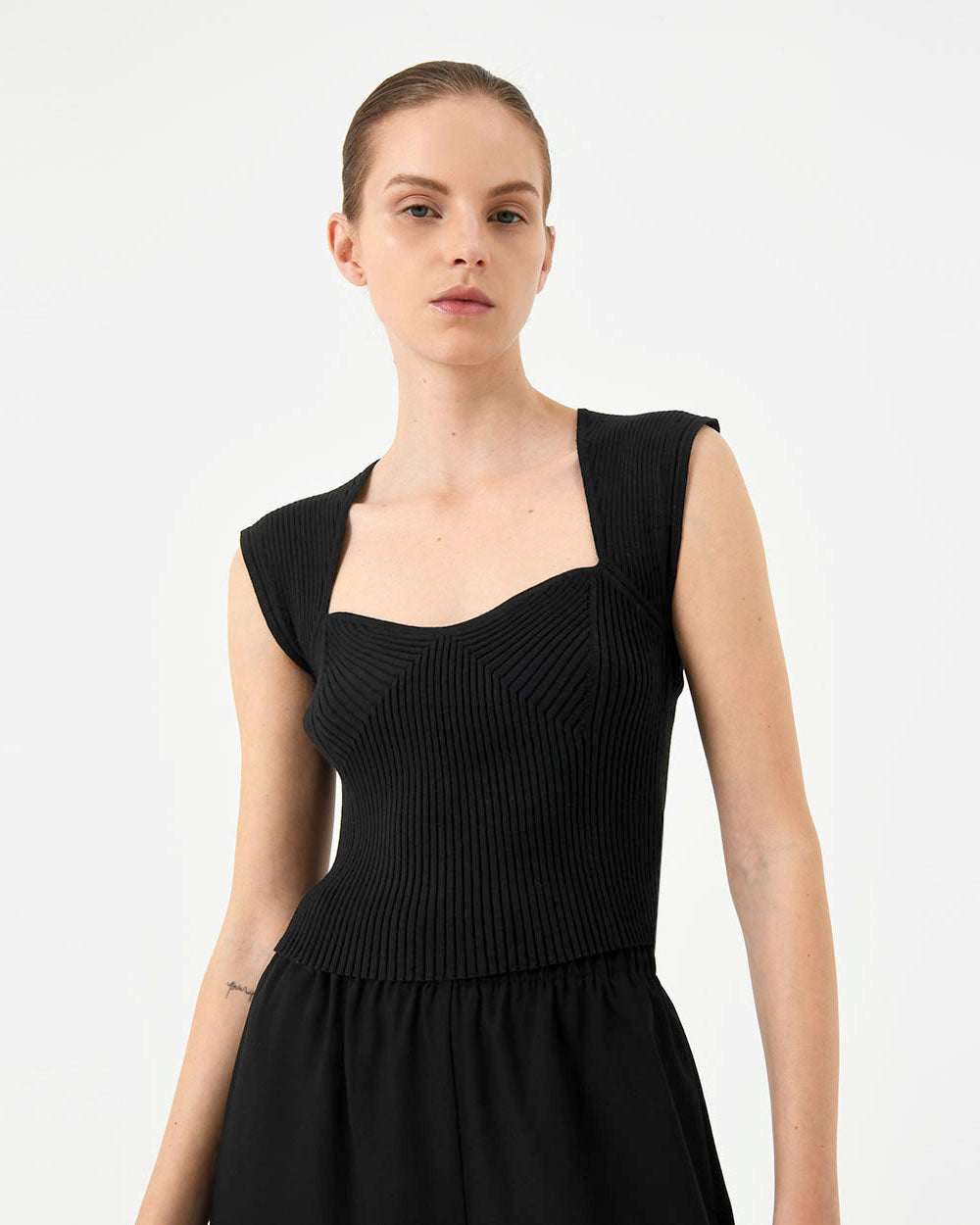 Mara Heart Neck Knit Top