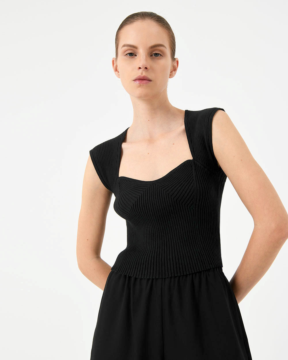 Mara Heart Neck Knit Top