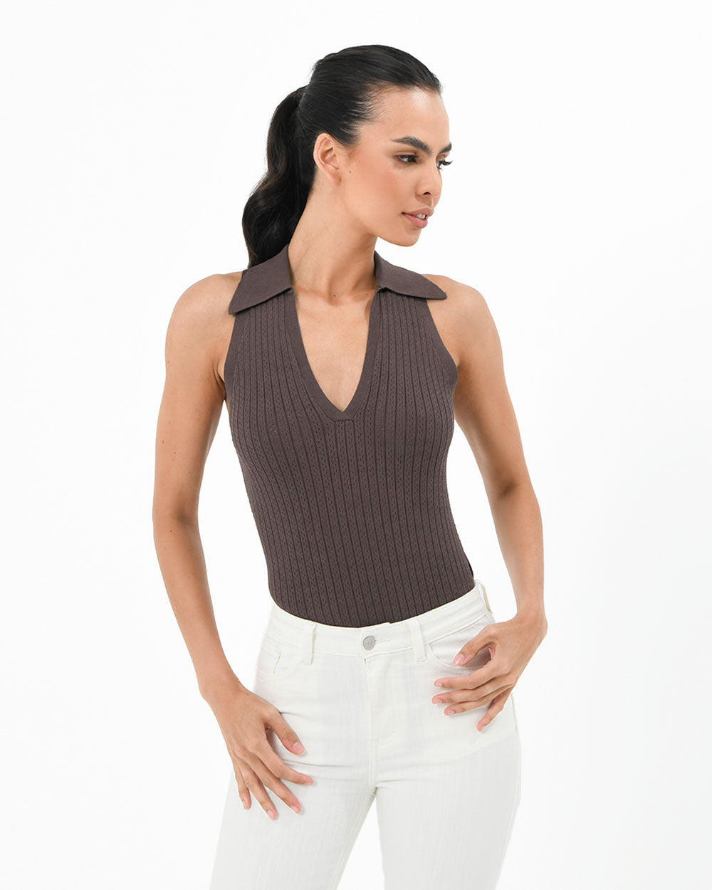 Eilish V-Neck Collared Knit