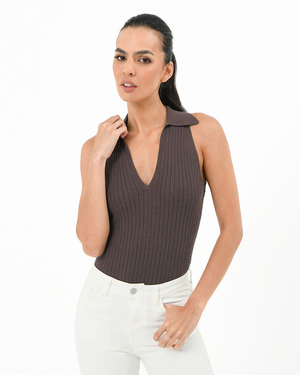 Eilish V-Neck Collared Knit
