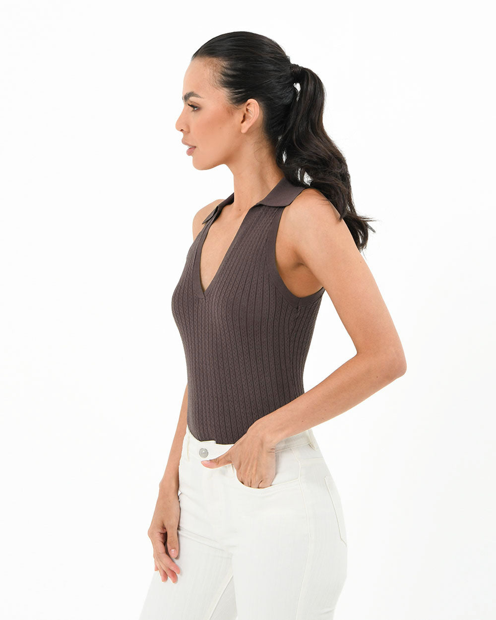 Eilish V-Neck Collared Knit