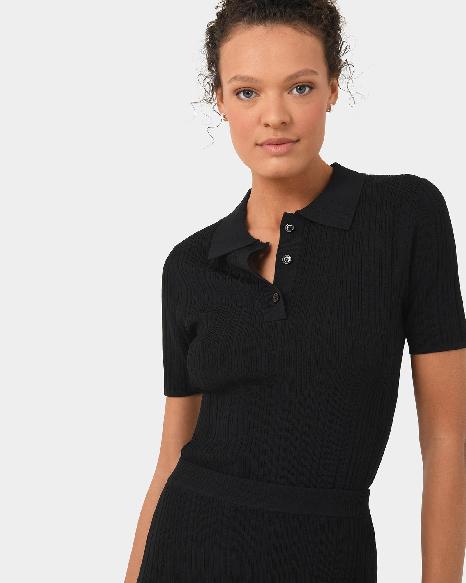 Cosette Rib Polo Knit