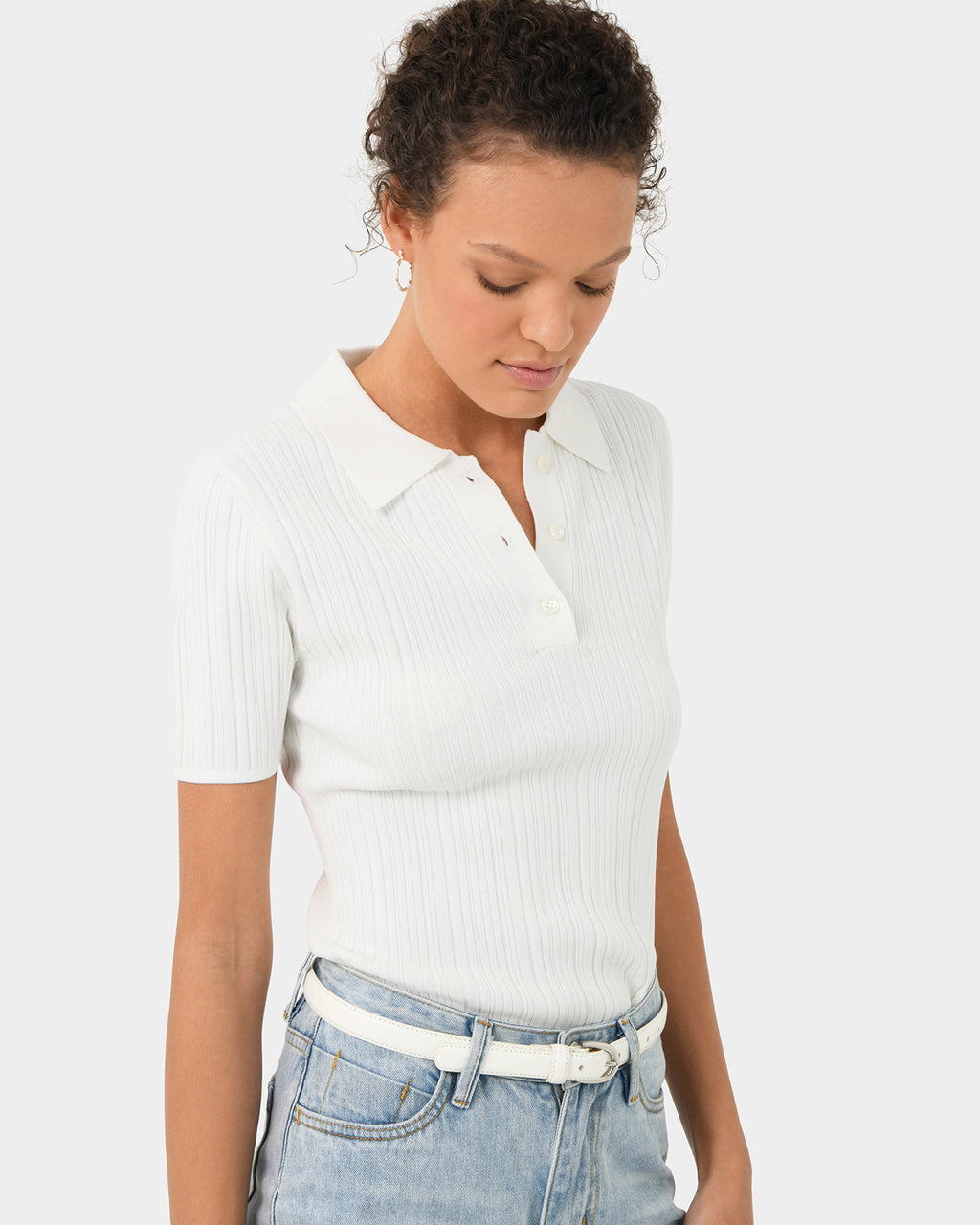 Cosette Rib Polo Knit