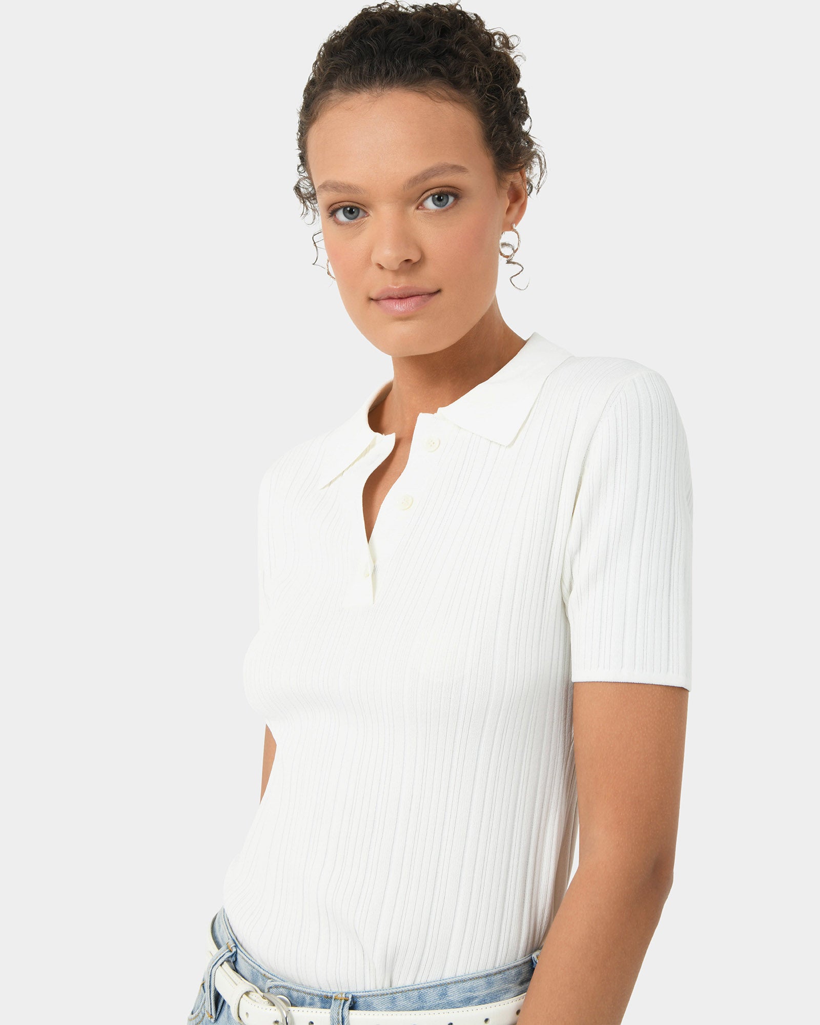 Cosette Rib Polo Knit