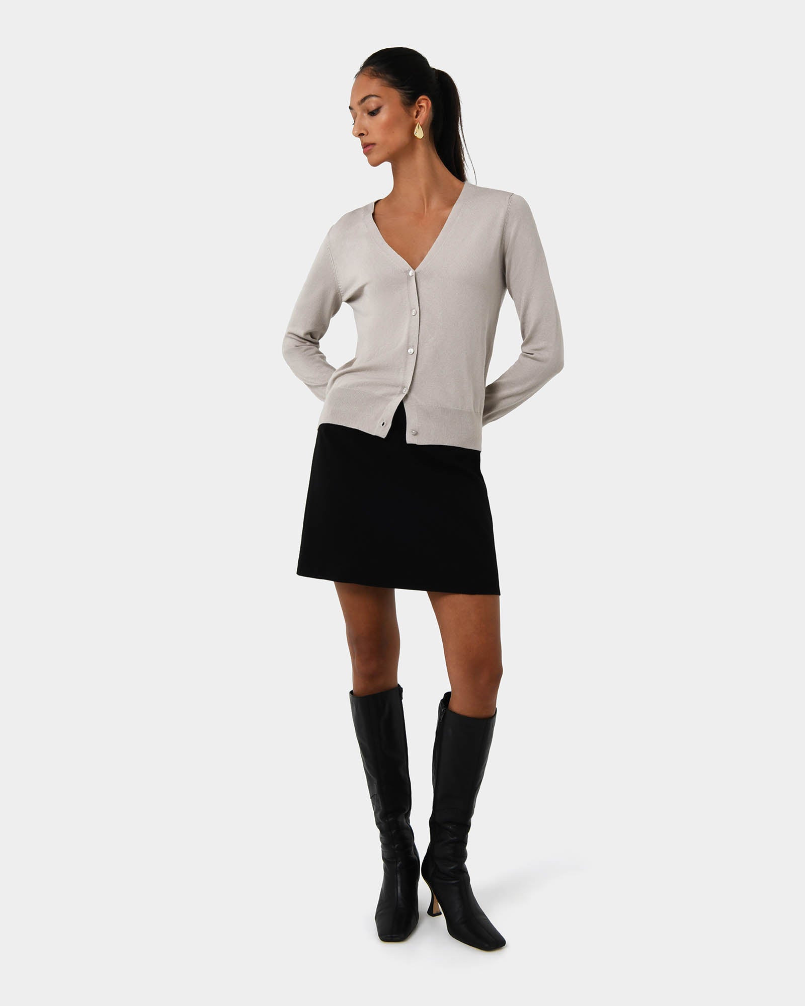 Nicolette V-Neck Knit Cardigan