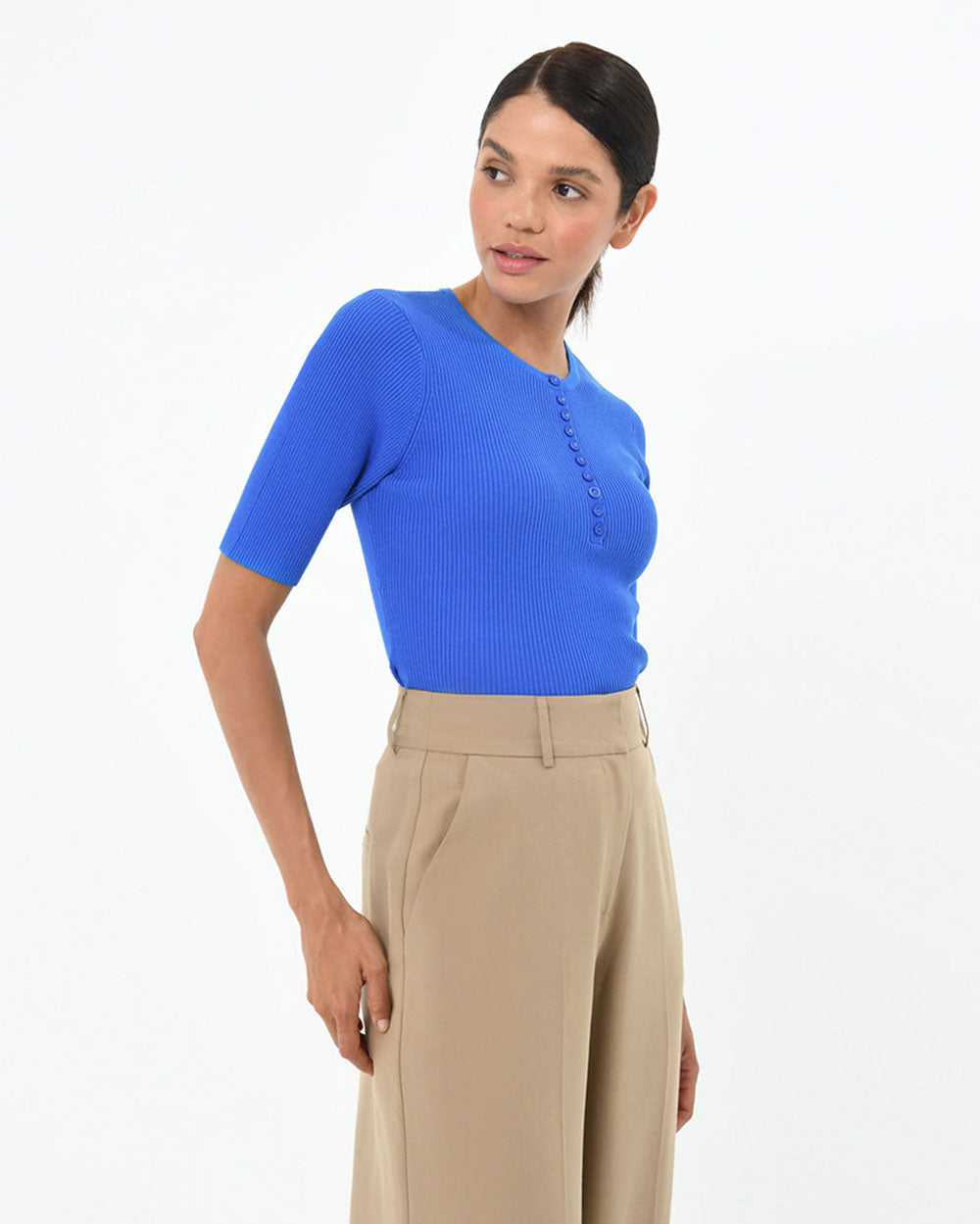 Yvette Button Detail Knit Top