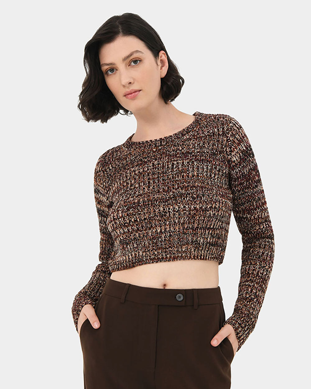 Austin Mixed Yarn Crop Knit