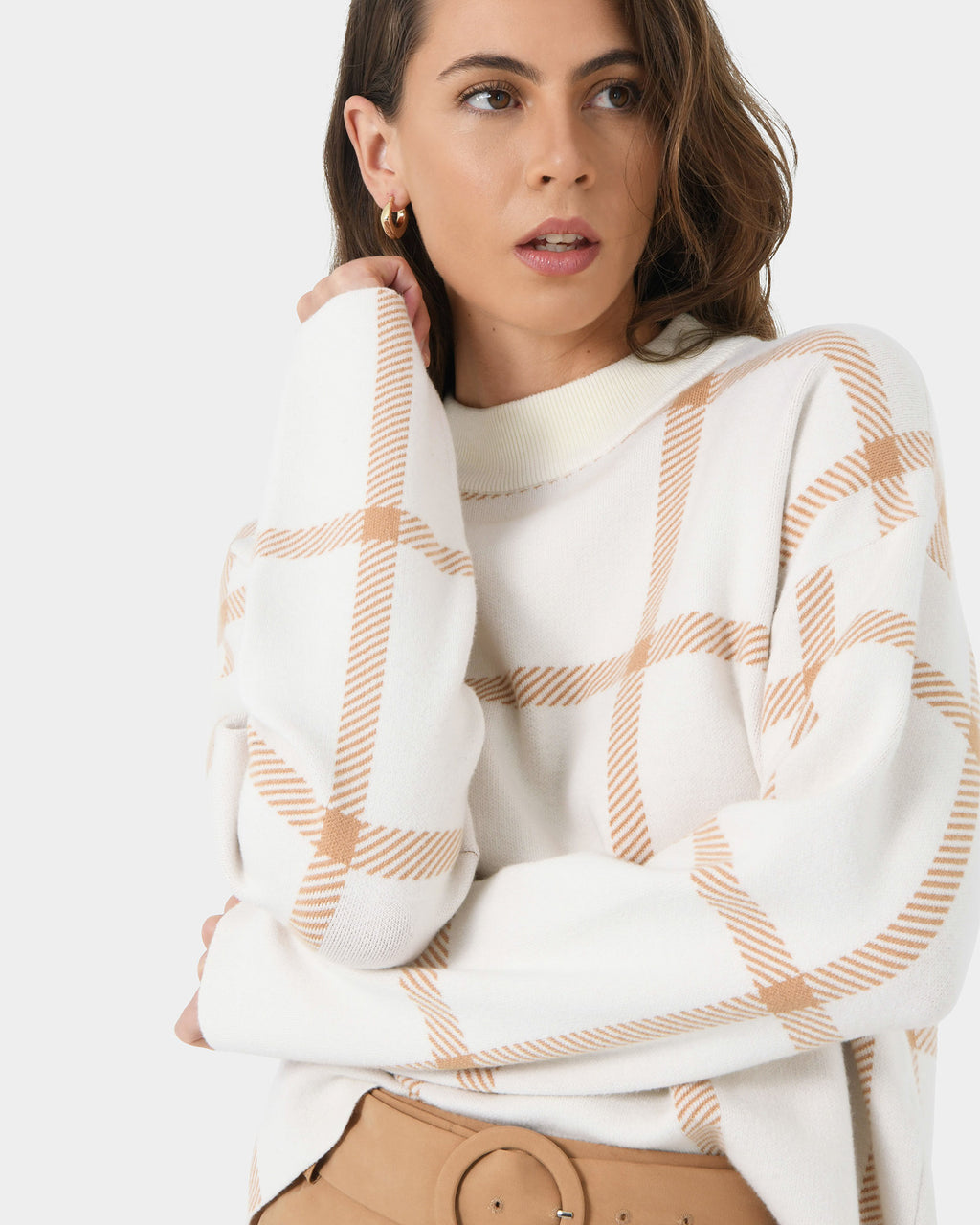 Evia Mock Neck Knit Jumper