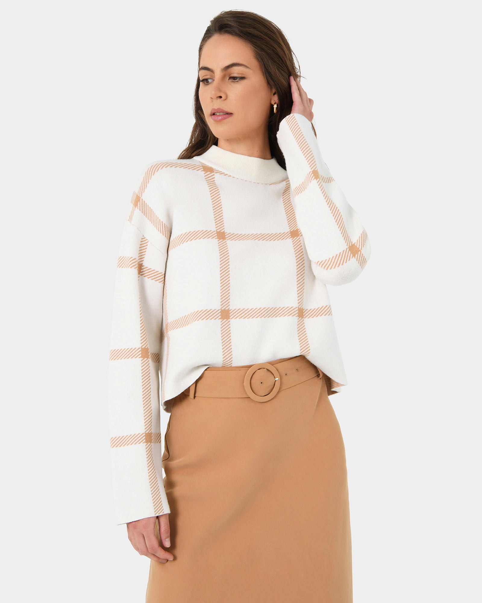 Evia Mock Neck Knit Jumper