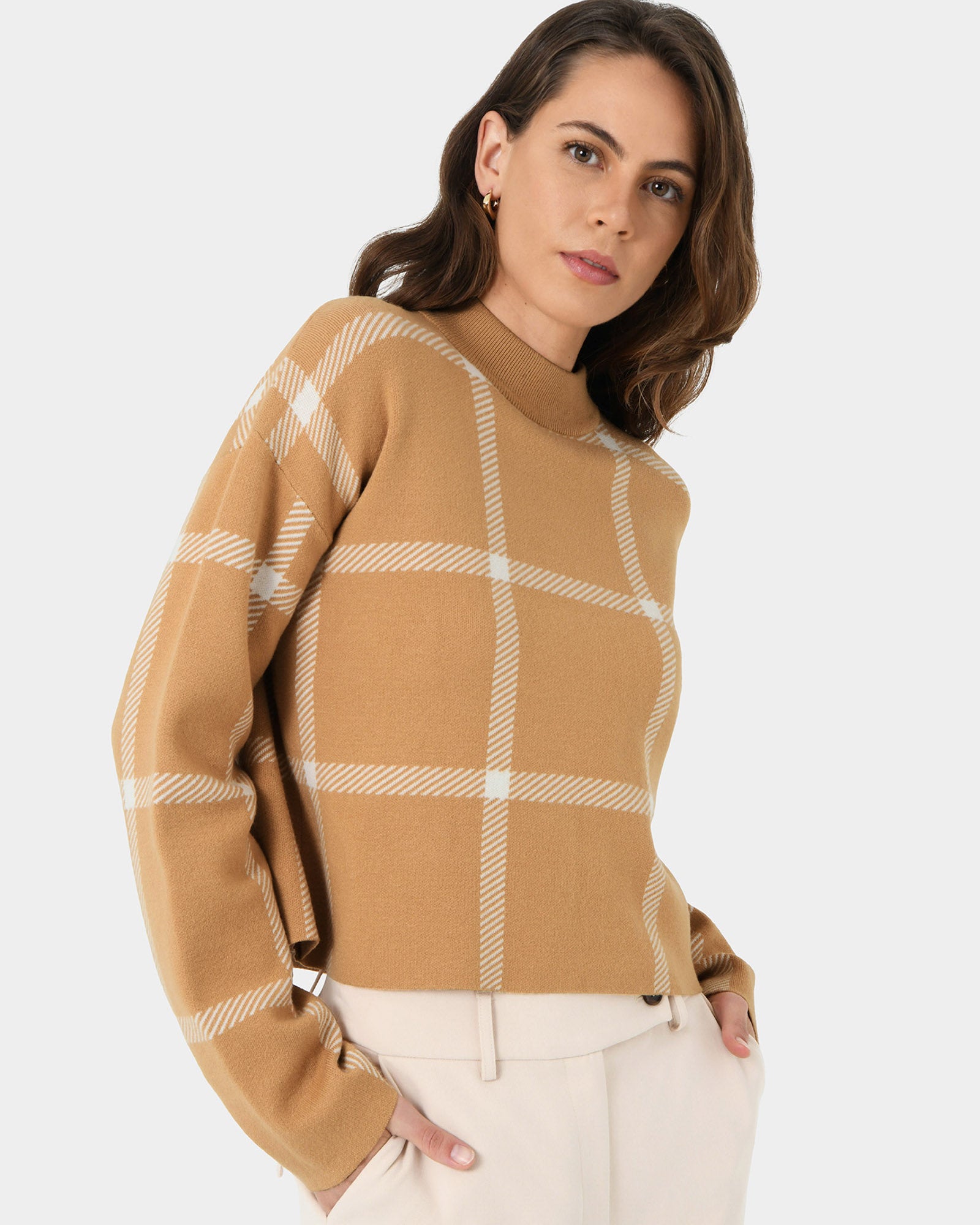 Evia Mock Neck Knit Jumper