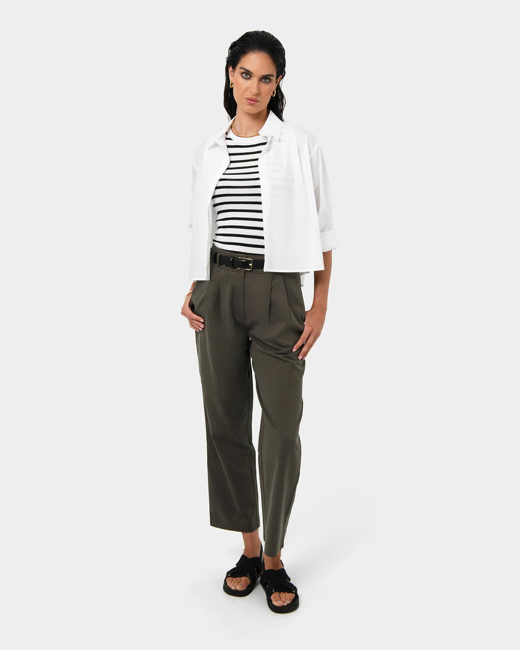 Mazzy Cotton Belted Trousers