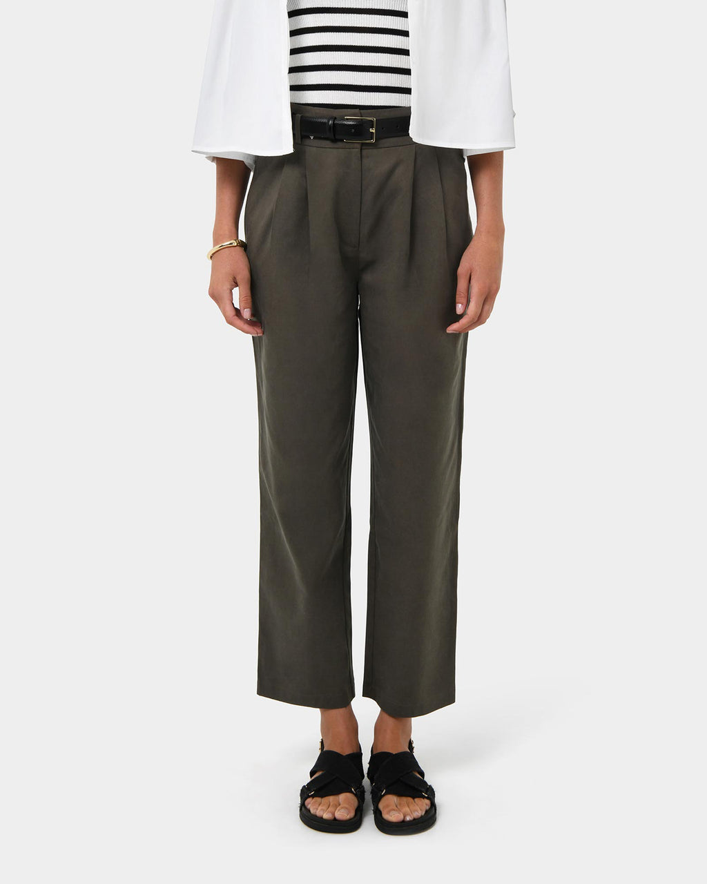 Mazzy Cotton Belted Trousers