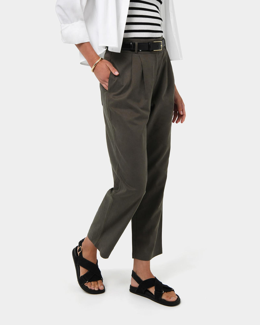 Mazzy Cotton Belted Trousers