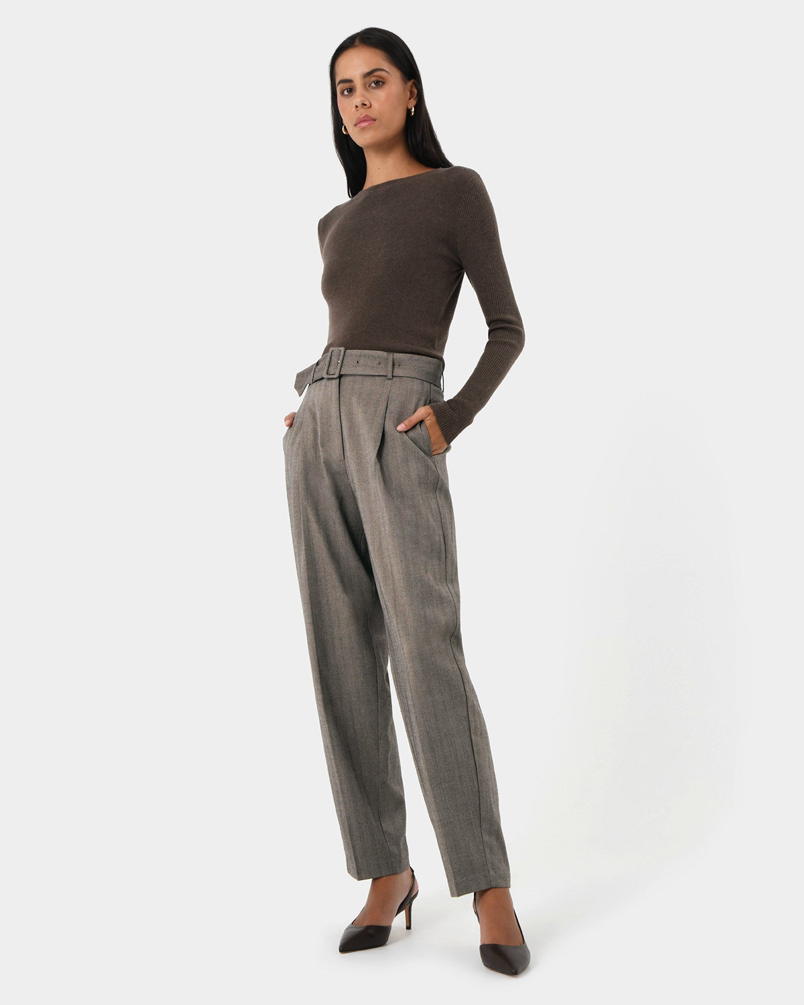 Allara Herringbone Trousers