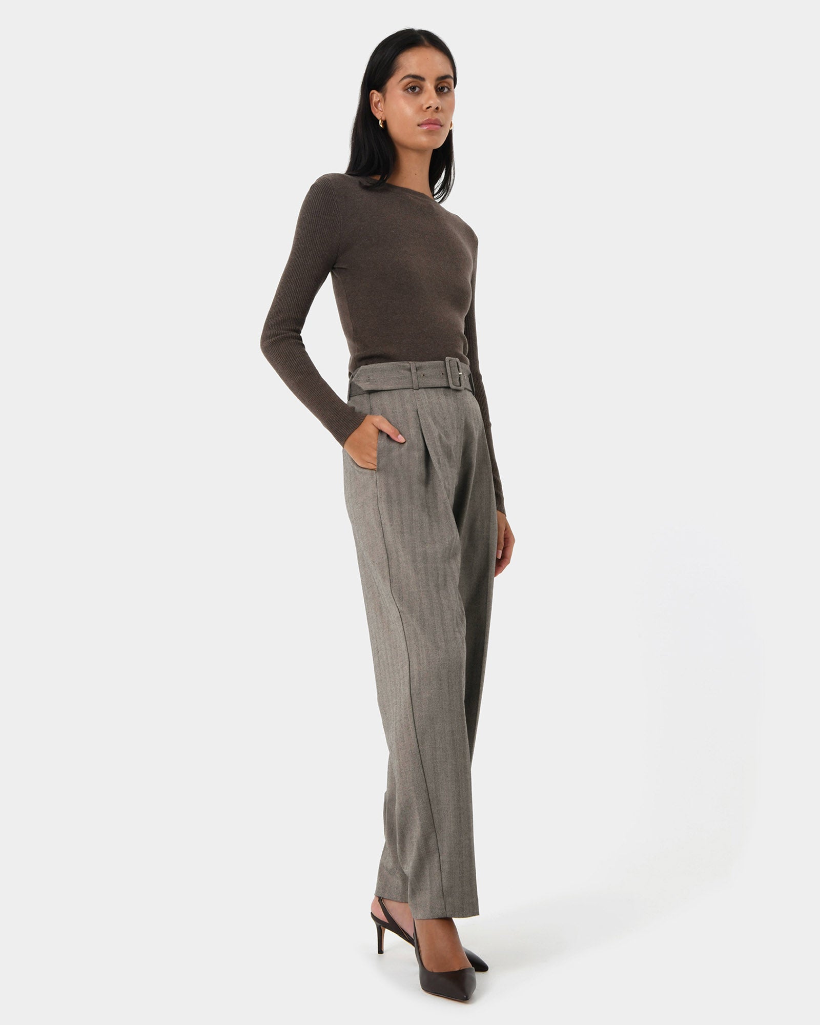 Allara Herringbone Trousers