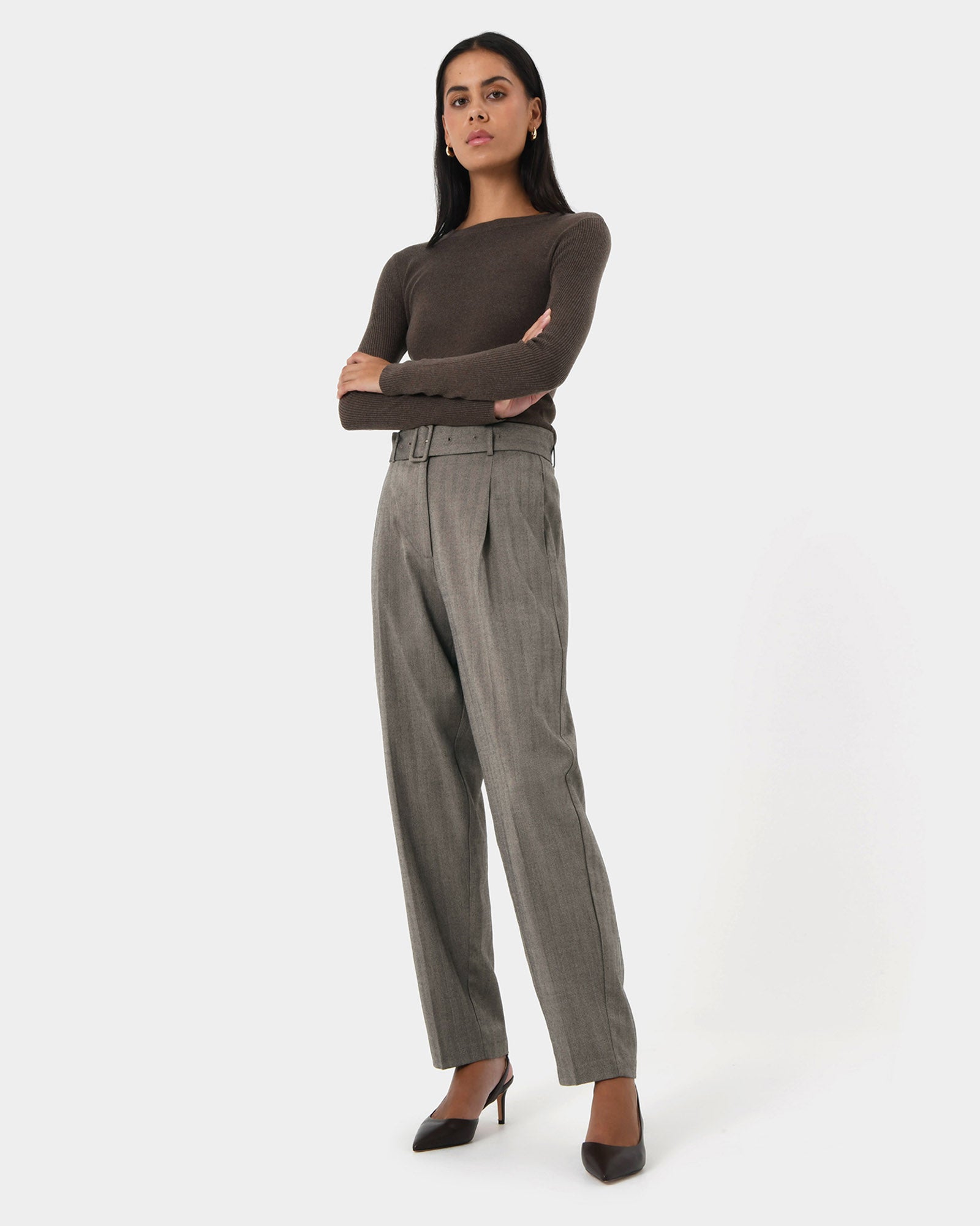 Allara Herringbone Trousers
