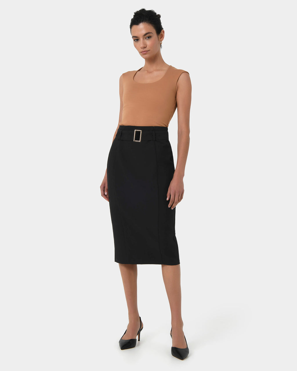 Victoria Belted Pencil Skirt