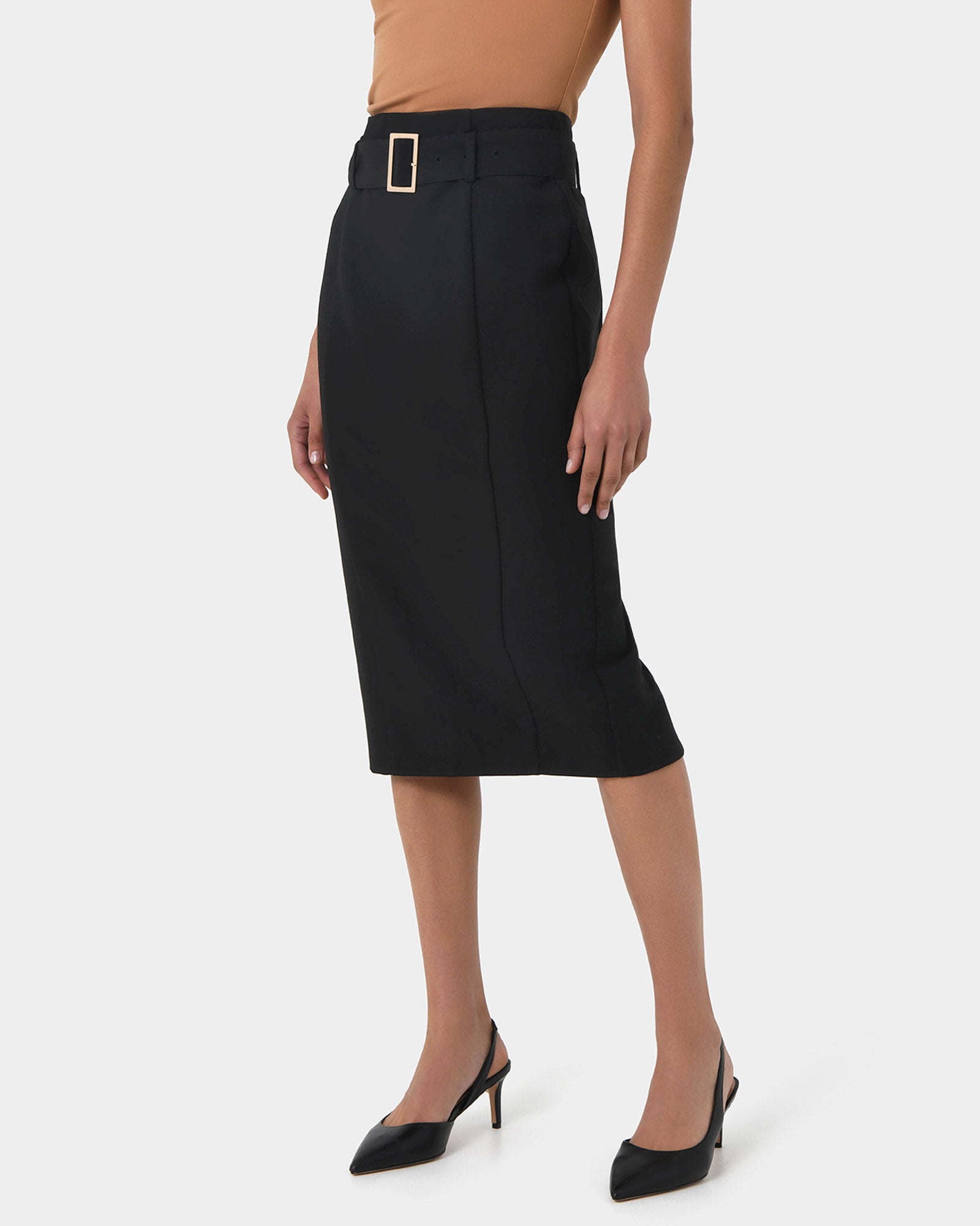 Victoria Belted Pencil Skirt