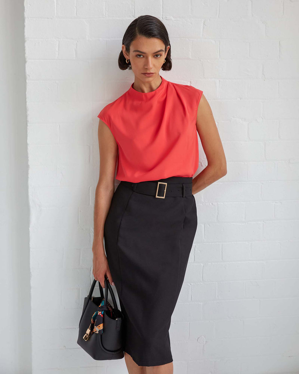 Victoria Belted Pencil Skirt