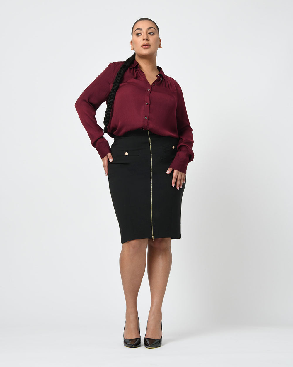 Eryn Front Zip Pencil Skirt