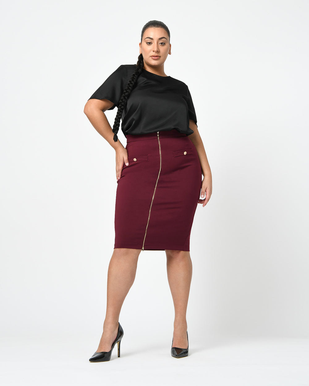 Eryn Front Zip Pencil Skirt