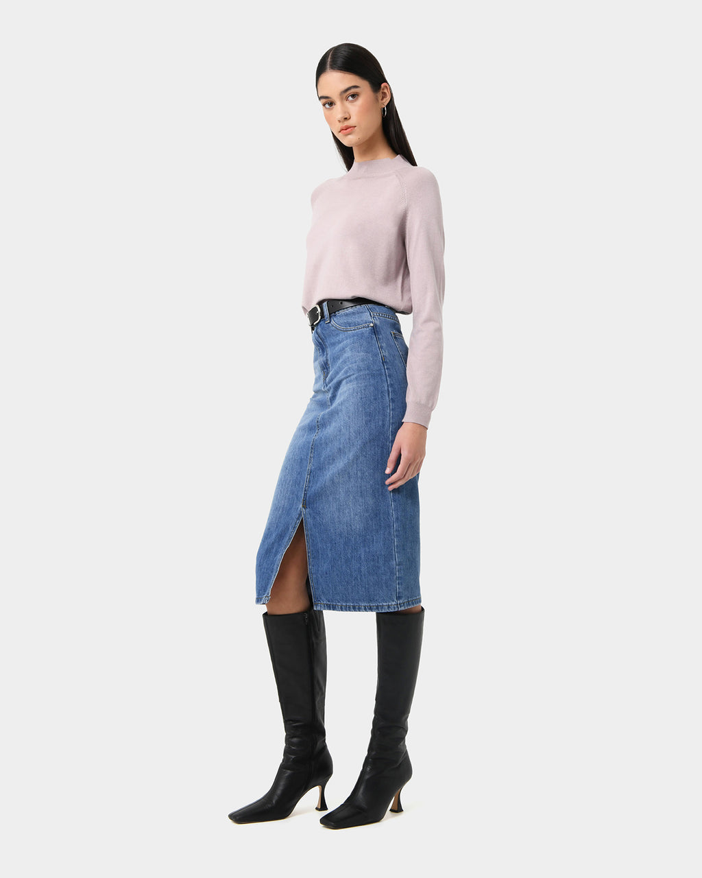 Brynn Slit Denim Skirt