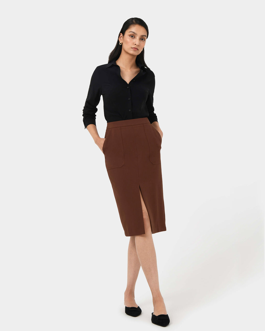 Orlanda Front Slit Skirt