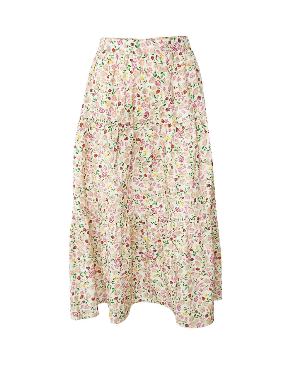 Doha Floral Print Tiered Skirt