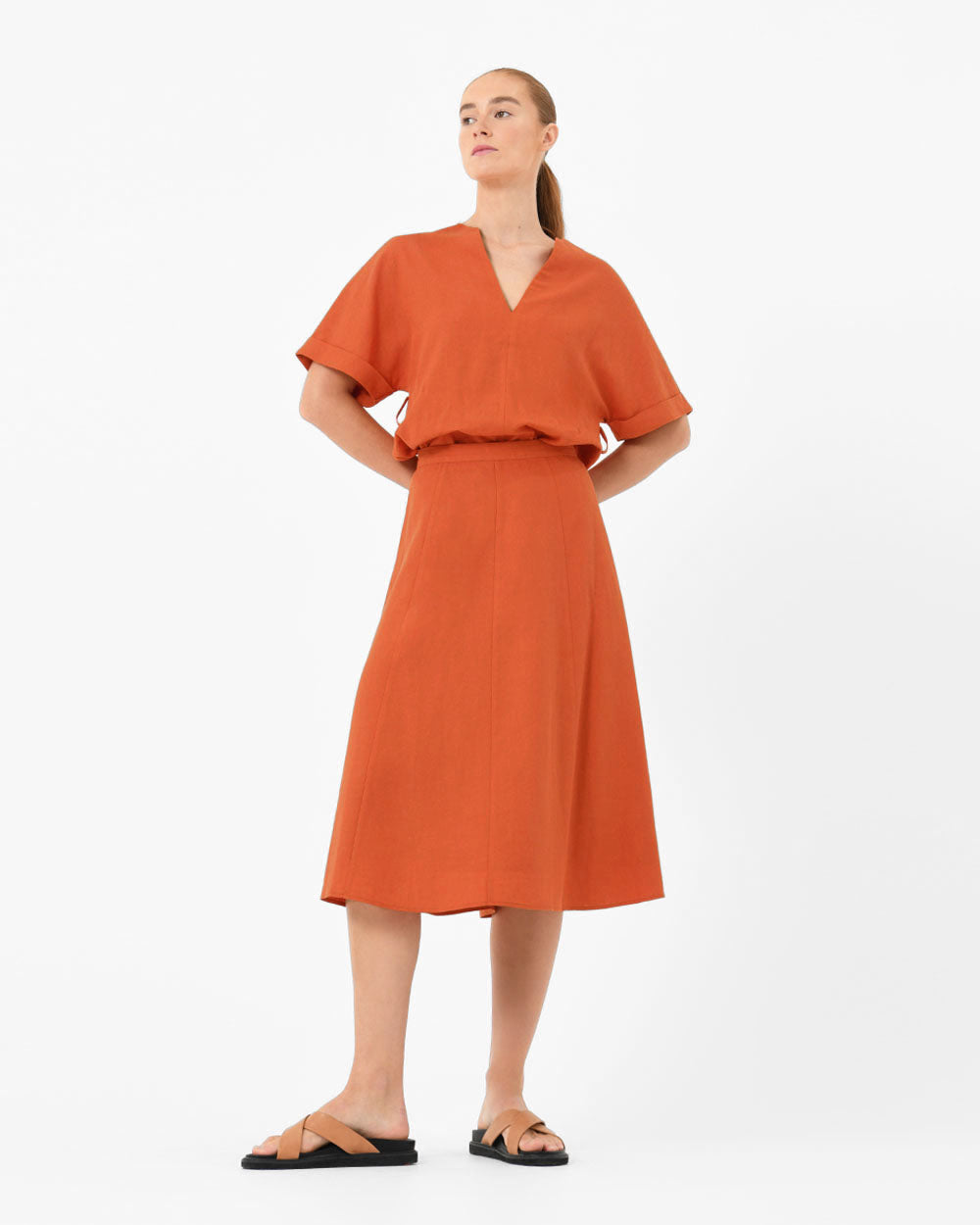 Claudia Linen A-Line Skirt