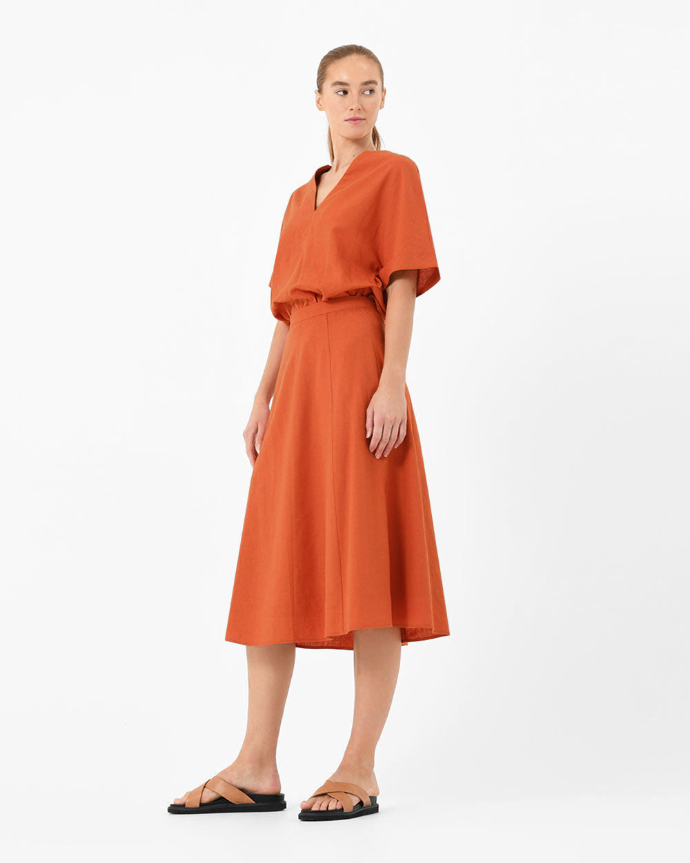 Claudia Linen A-Line Skirt