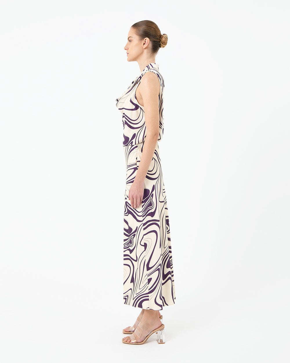 Gaia Printed Satin Skirt
