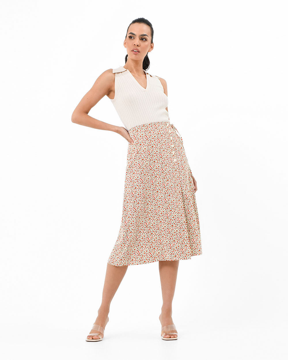 Marigold Buttoned Midi Skirt