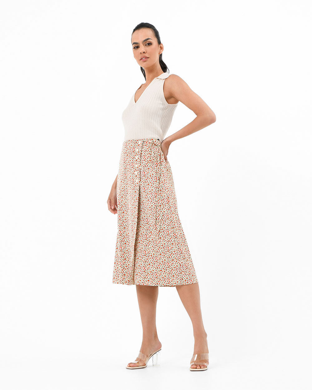 Marigold Buttoned Midi Skirt
