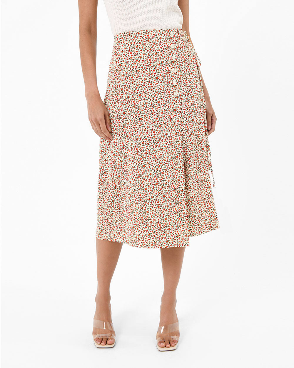 Marigold Buttoned Midi Skirt