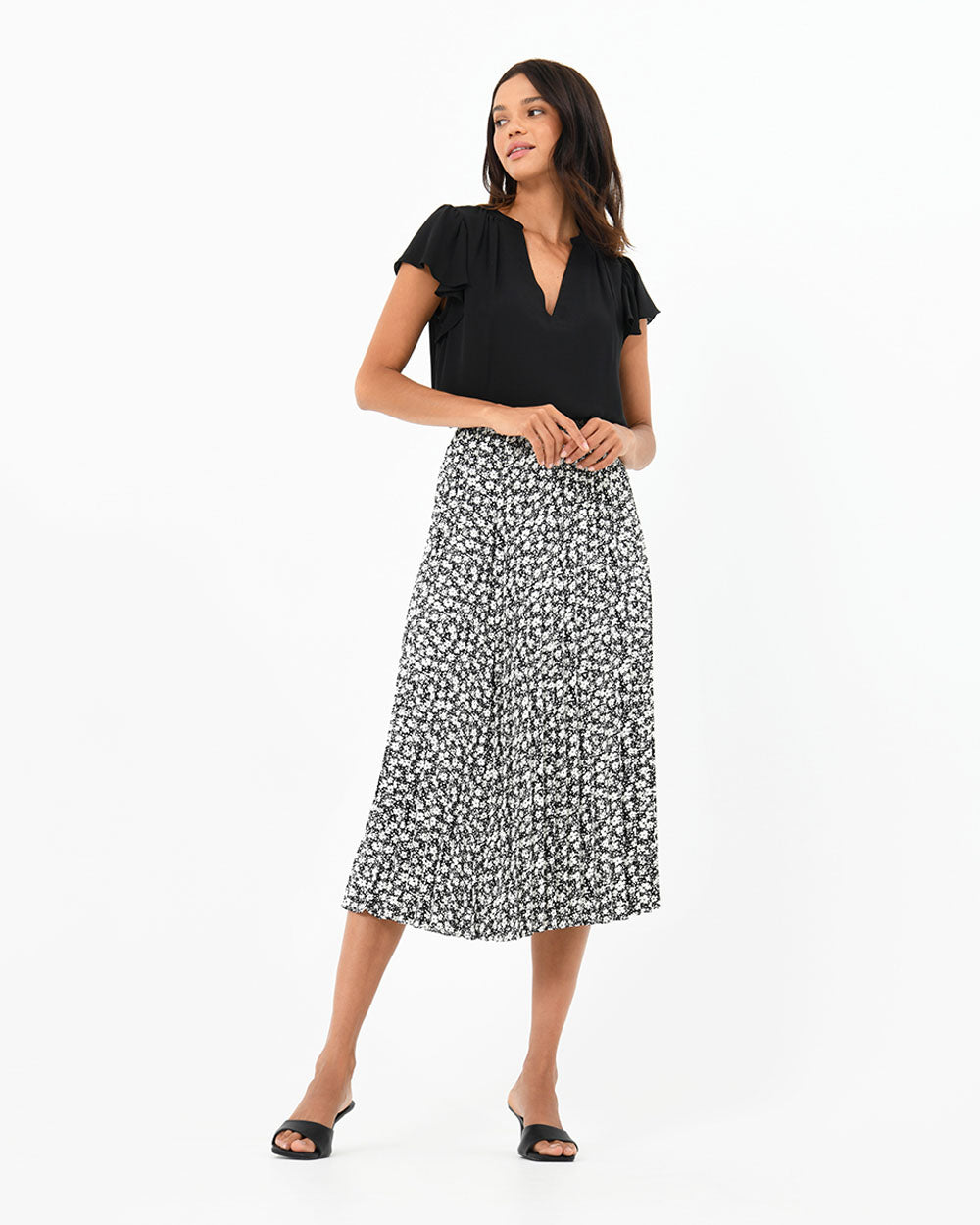Matisse Pleated Floral Skirt