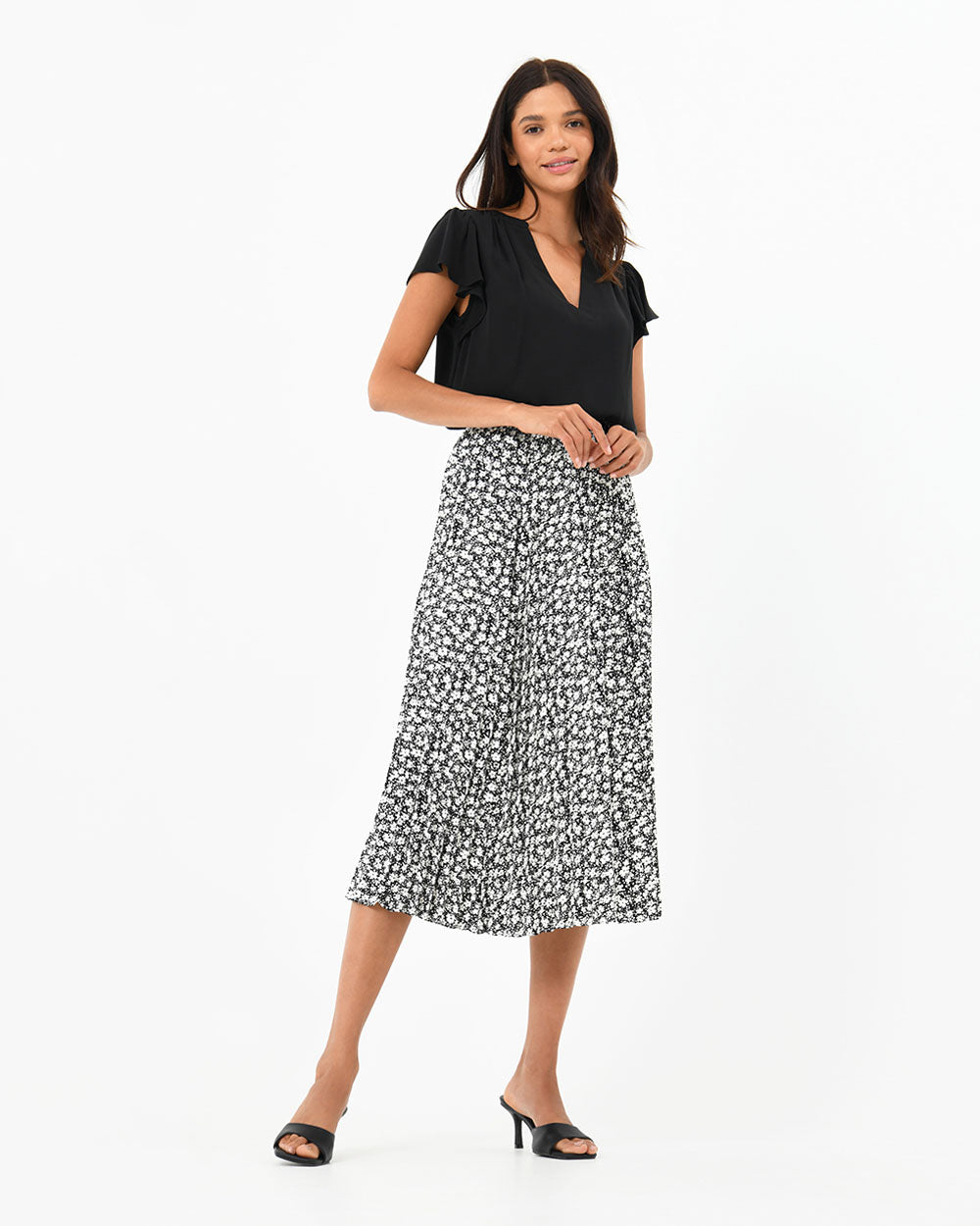 Matisse Pleated Floral Skirt