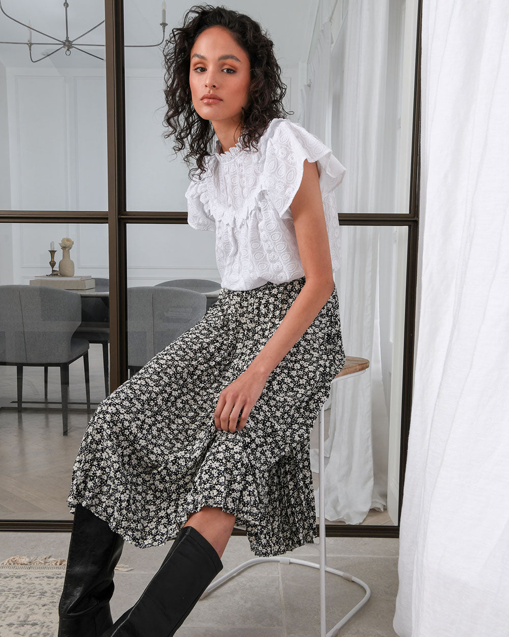 Matisse Pleated Floral Skirt