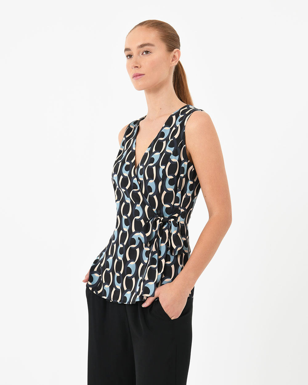 Delphi Retro Print Top