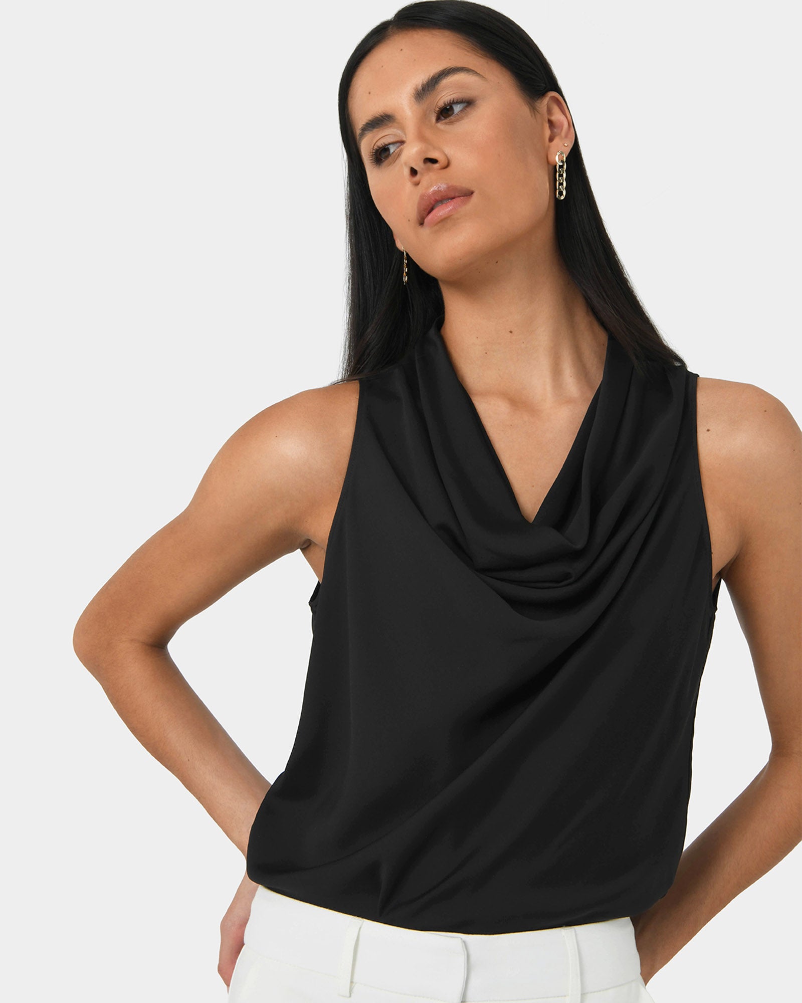 Pirla Draped Cowl Neck Top