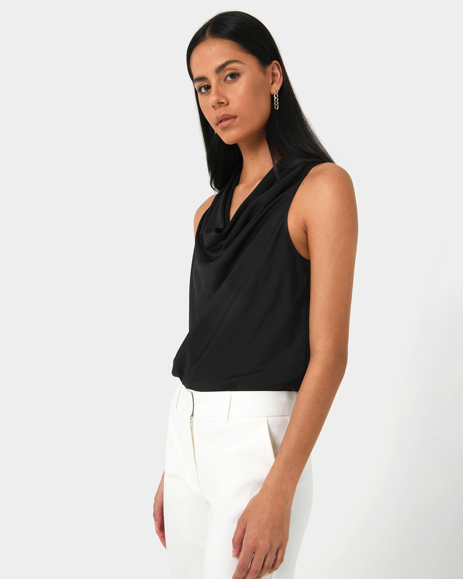 Pirla Draped Cowl Neck Top