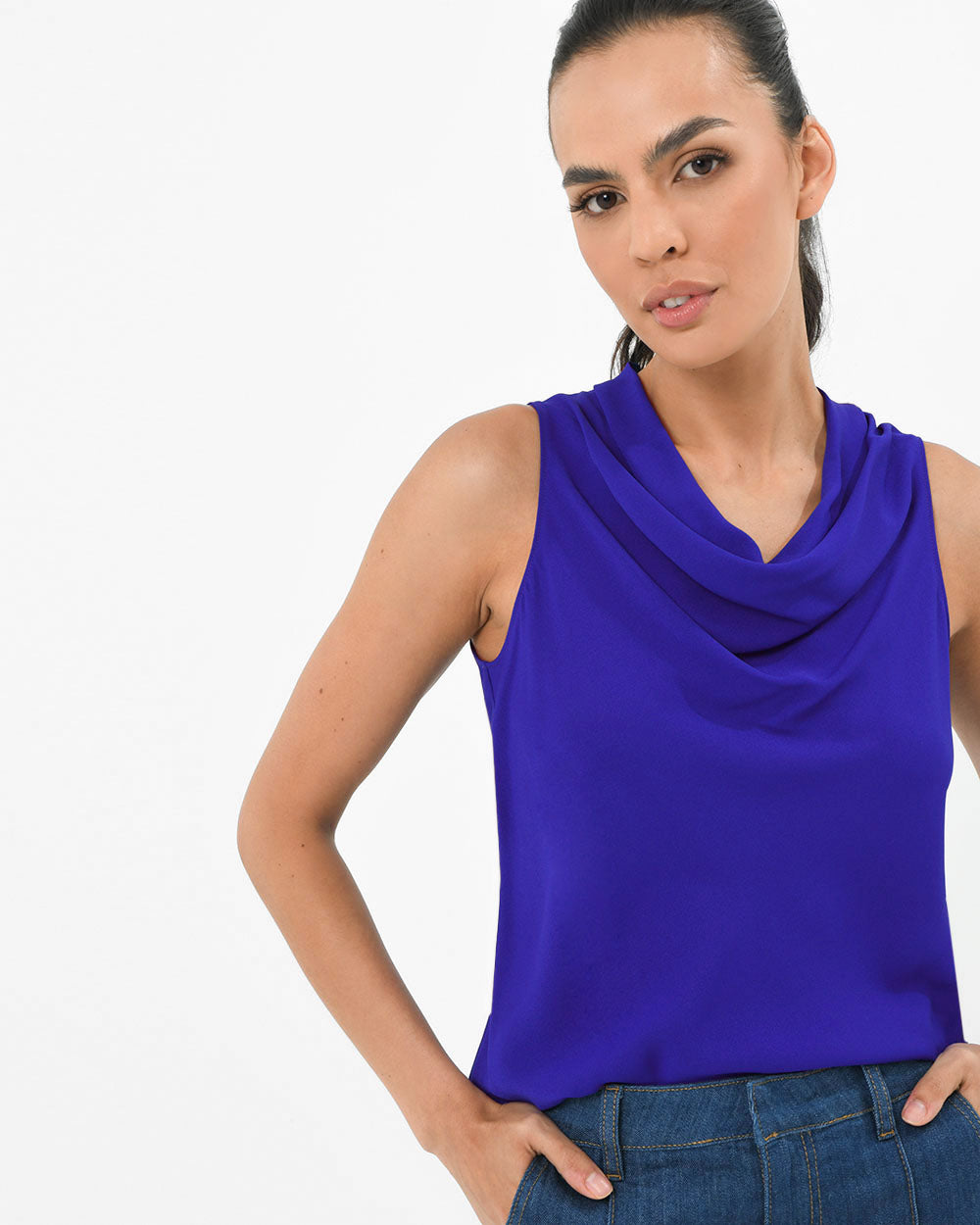 Pirla Draped Cowl Neck Top