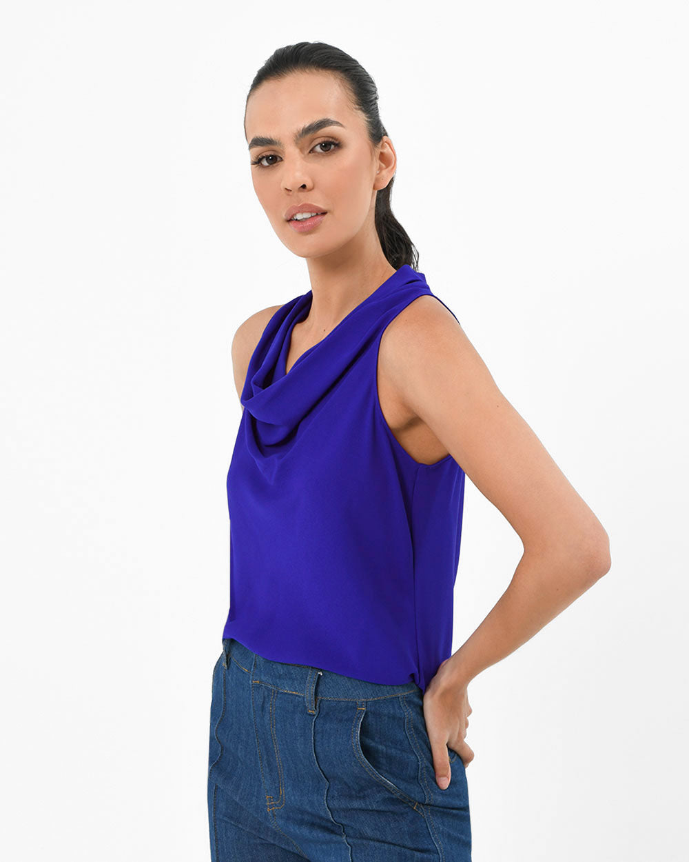 Pirla Draped Cowl Neck Top