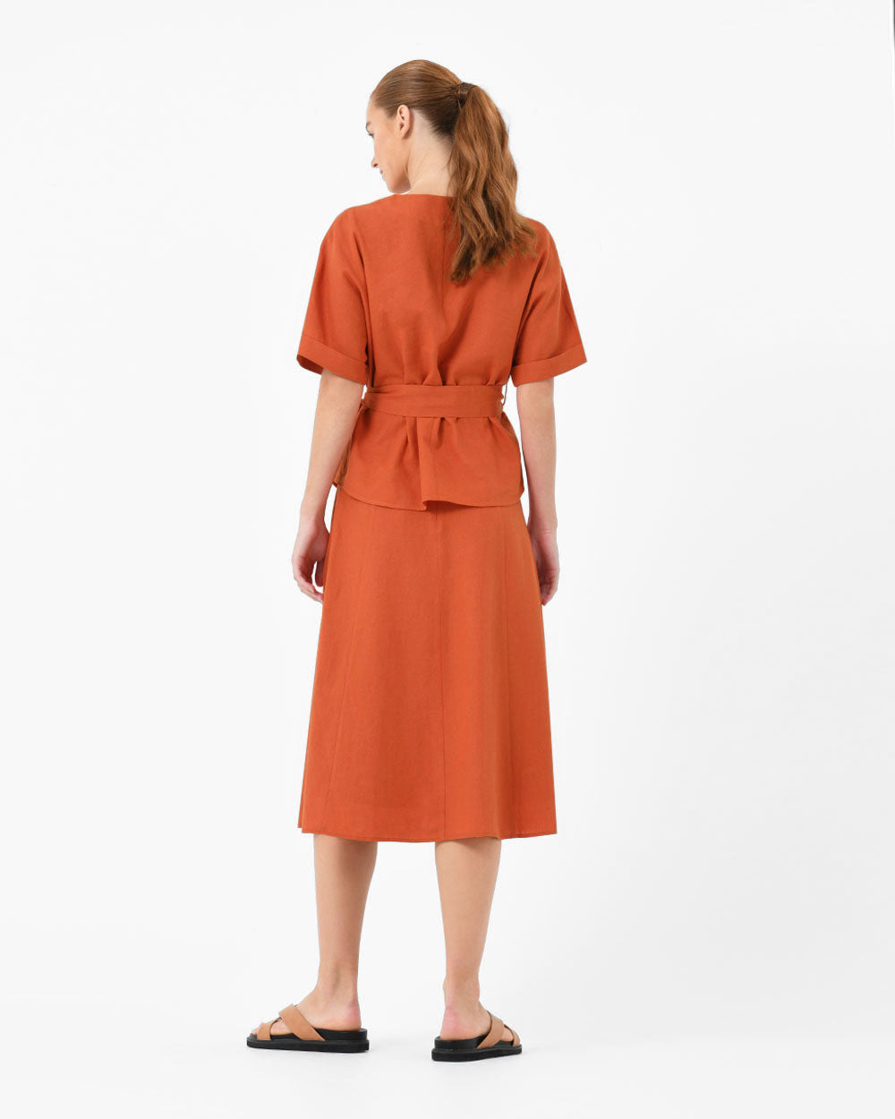 Claudia Tie Waist Linen Top