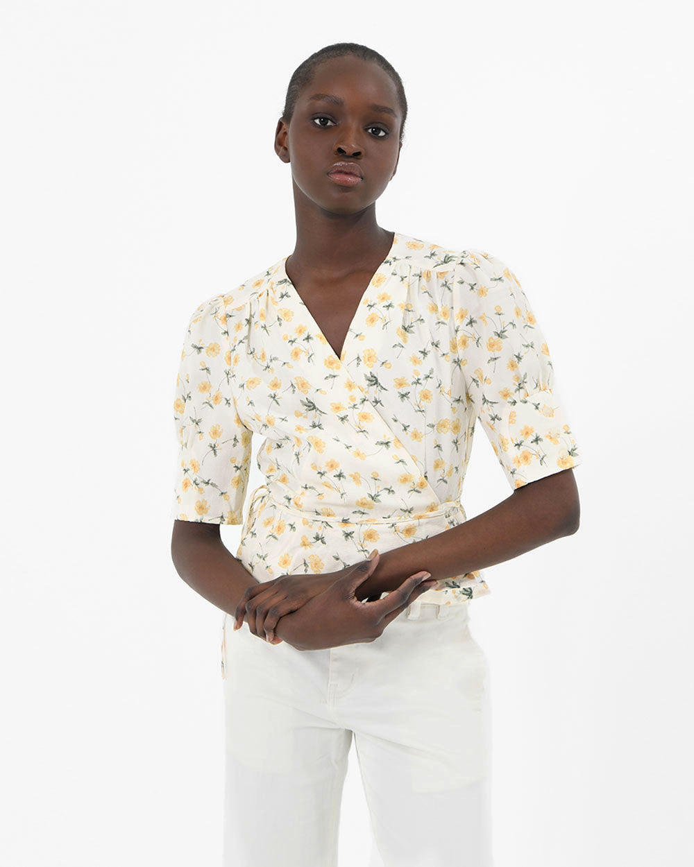 Shanti Printed Crossover Top